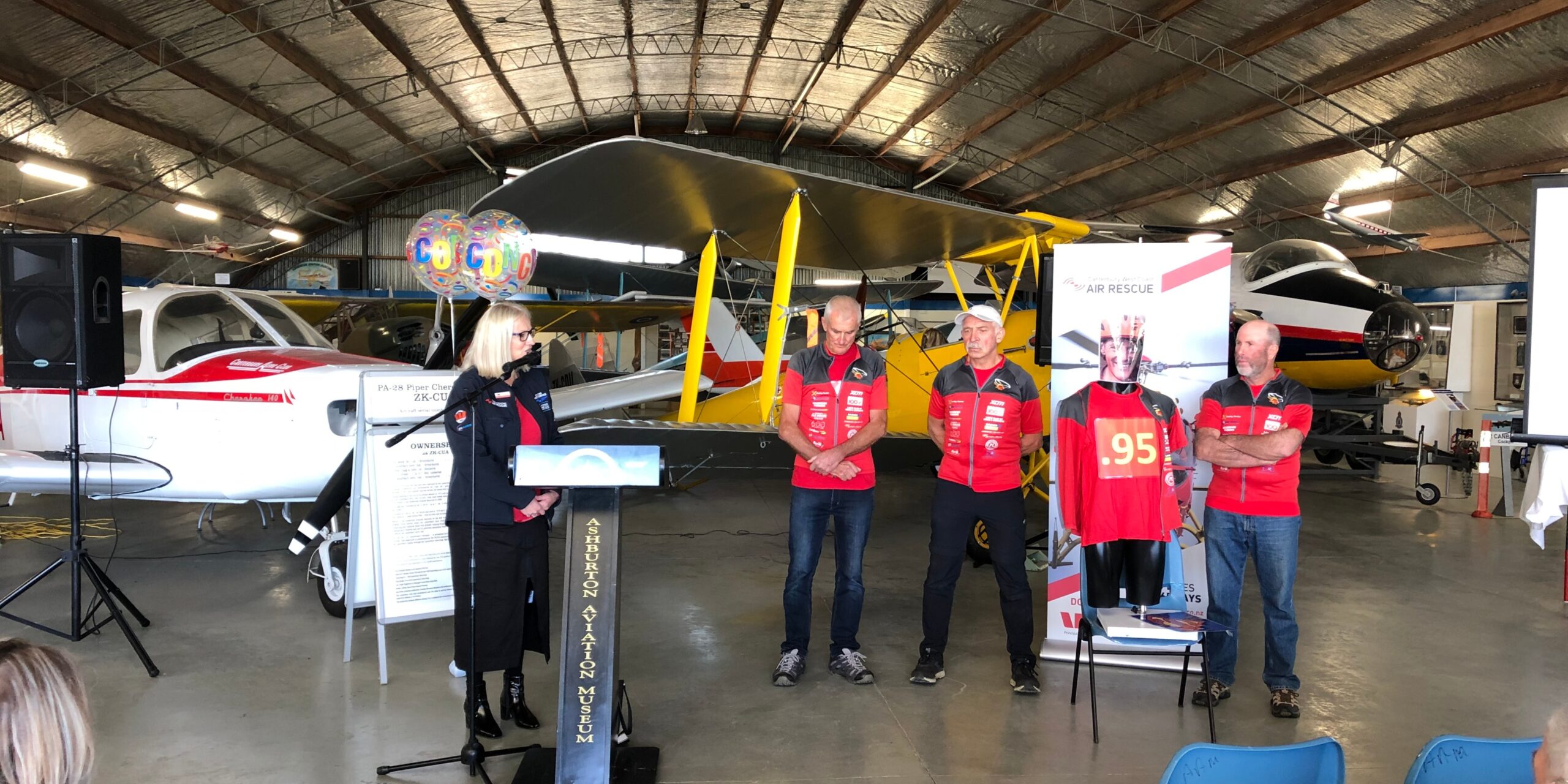 Rescue Warrior cycling team at the Air Force Museum