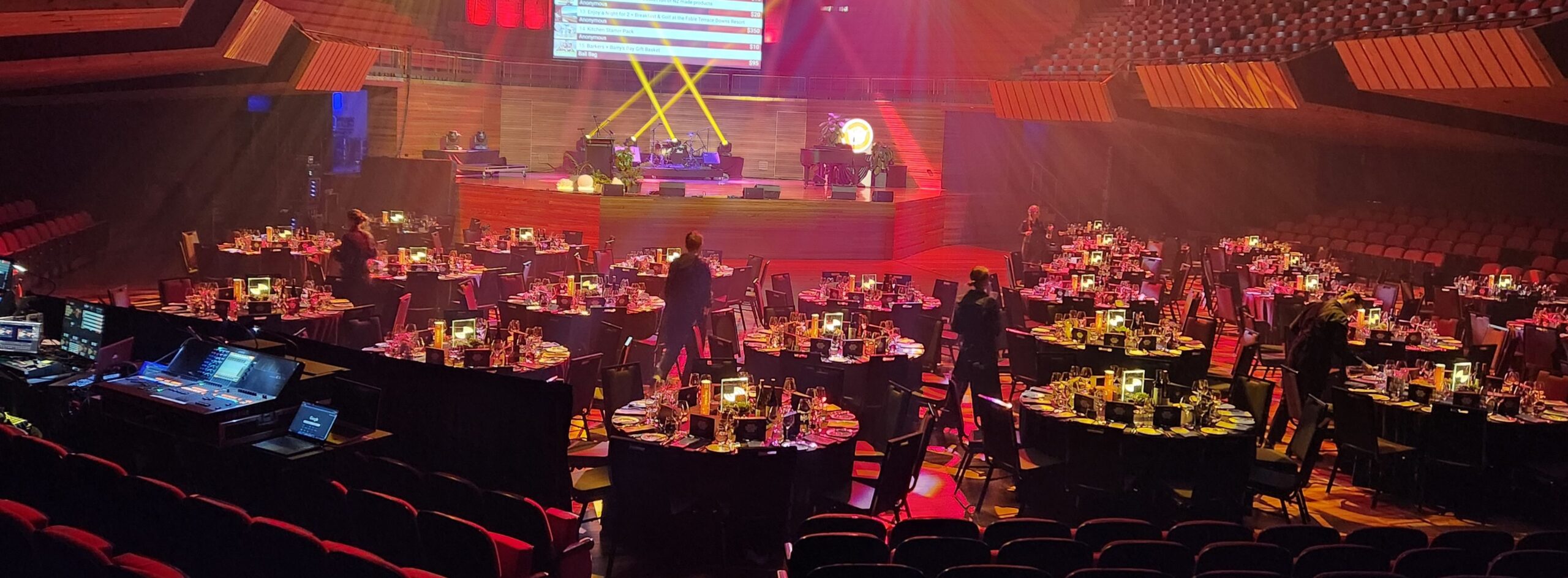 Tables set for the Gala Dinner