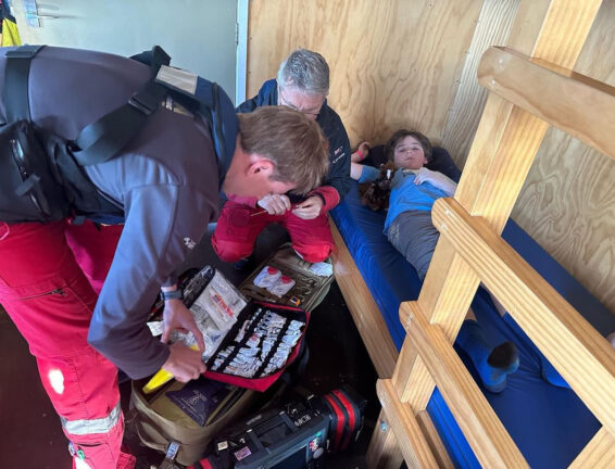 heli crew with a patient