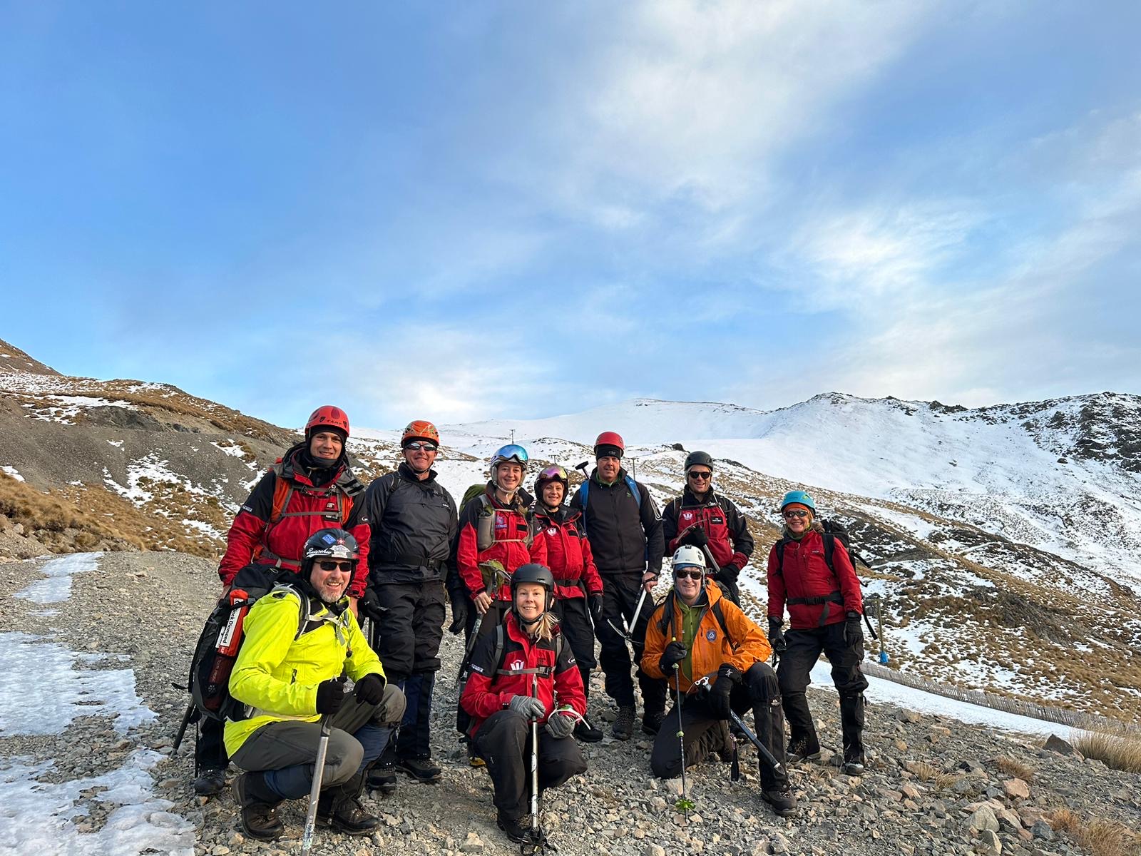 the crew at training
