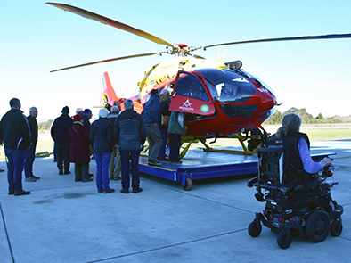 open day looking inside the heli
