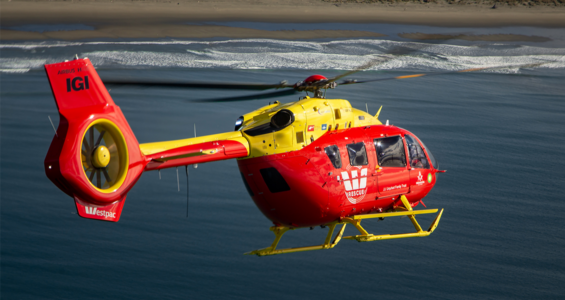 An image of the Westpac Rescue Helicopter