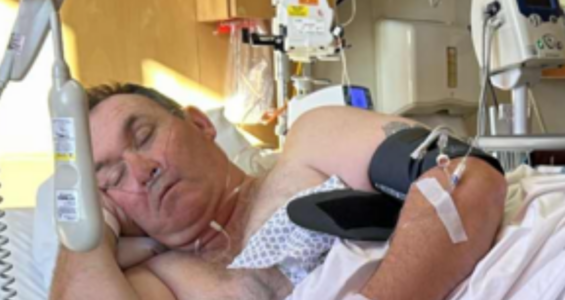 Simon Binnie in hospital