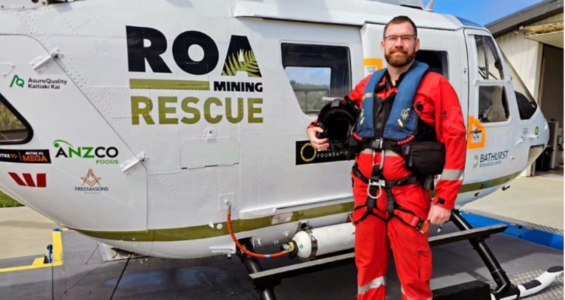 Joshua and the ROA Mining West Coast Rescue Helicopter