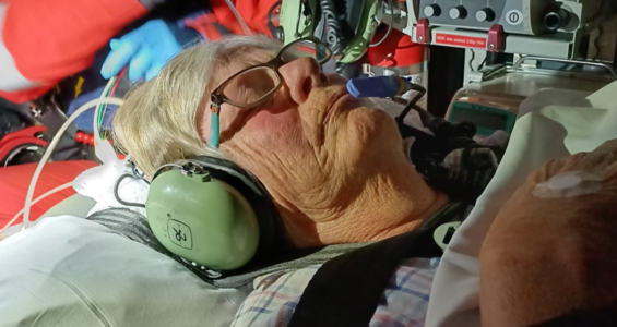 Grace Roxburgh on board the Westpac Rescue Helicopter