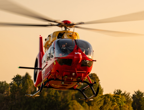 H145 rescue helicopter in flight