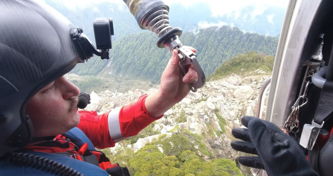 Image from a video of Matt's rescue